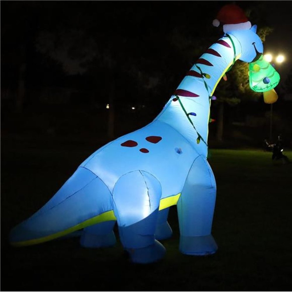 10ft Christmas Inflatable Decor Blow Up Dinosaur Christmas Tree - Picture 4 of 6